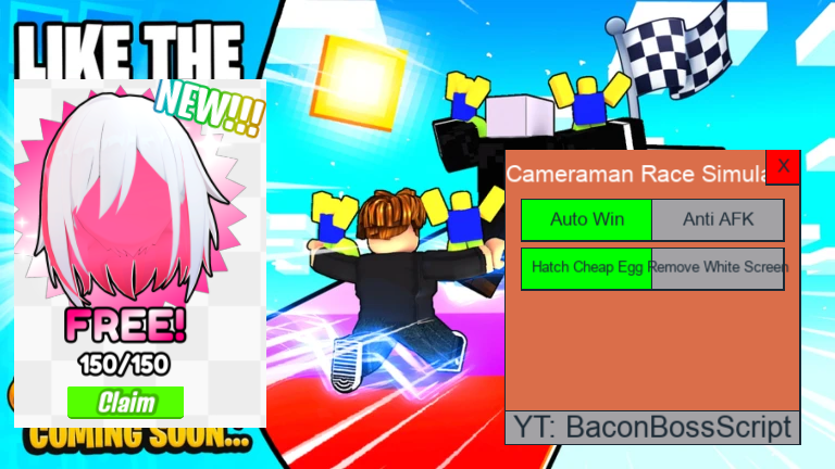 [FREE UGC] Cameraman Race Simulator! OP SCRIPT (AUTO WIN – HATCH)