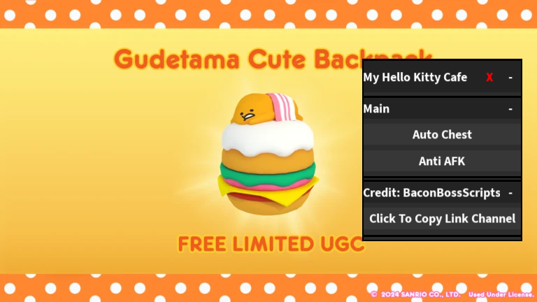 [FREE UGC] My Hello Kitty Cafe OP SCRIPT (AUTO CHEST)