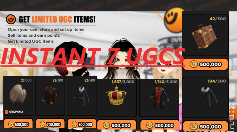 [FREE UGC] 🛍️Outfit Square OP SCRIPT (INSTANT 7 UGCS)