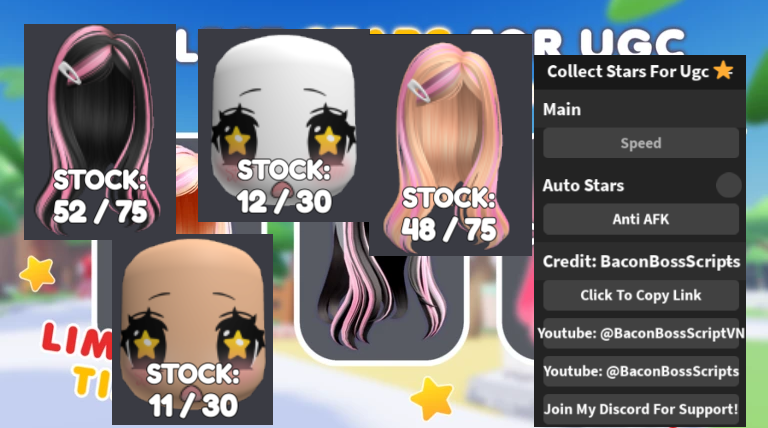 [FREE UGC] Collect Stars For Ugc ⭐ OP SCRIPT (AUTO COLLECT STARS – NO KICK)