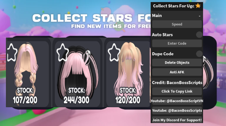 [FREE UGC] ⭐ COLLECT STARS FOR UGC OP SCRIPT (DUPE CODE – AUTO COLLECT STARS NO KICK)