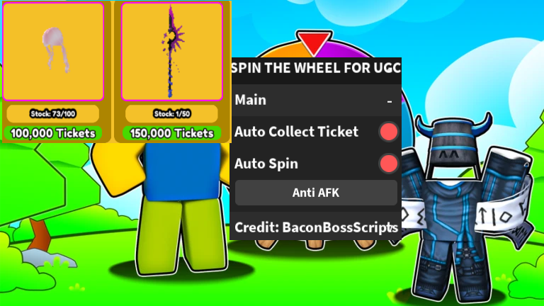 [FREE UGC] SPIN THE WHEEL FOR UGC OP SCRIPT (AUTO COLLECT TICKET – SPIN)