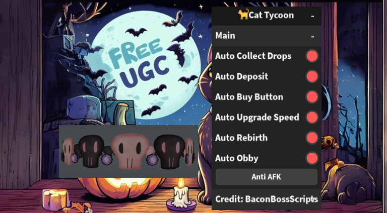 [FREE UGC] 🐈Cat Tycoon OP SCRIPT (AUTO COLLECT – DEPOSIT – UPGRADE – REBIRTH – OBBY)