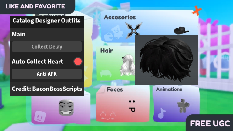 [FREE UGC] Catalog Designer Outfits OP SCRIPT (AUTO COLLECT HEART)