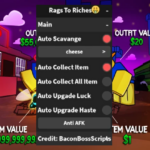 Rags To Riches🤑 OP SCRIPT (AUTO SCAVANGE – COLLECT BOOST – UPGRADE)