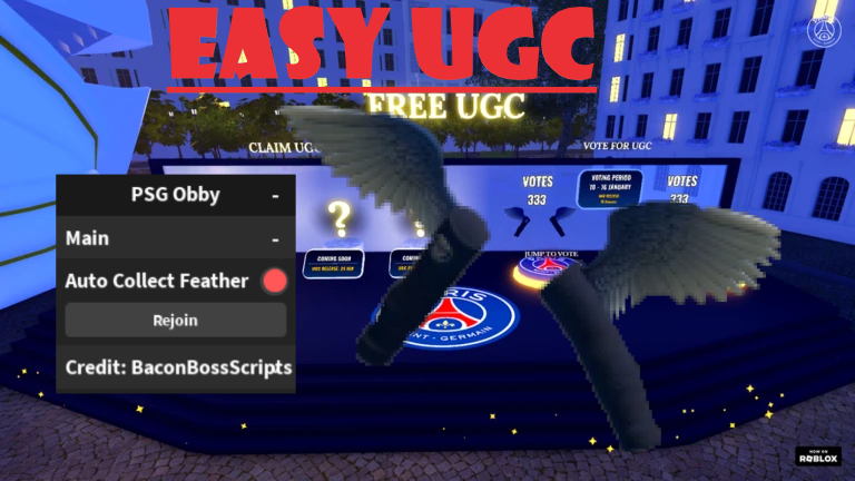 [FREE UGC] PSG Obby OP SCRIPT (EASY UGC – COLLECT FEATHER)